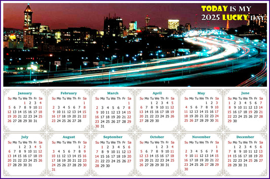 2025 Peel & Stick Calendar - Today is my Lucky Day - Removable, Repositionable - 051 (9"x 6")