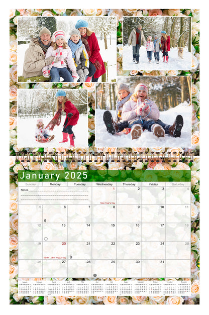 2025 Scrapbook Wall Calendar Spiral-bound (Add Your Own Photos) - 12 Months Desktop #012