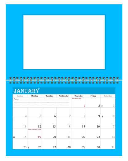 2026 Photo Frame Wall Spiral-bound Calendar (Add Your Own Photos) - 12 Months Desktop/Wall Calendar/Planner - (Edition #05)