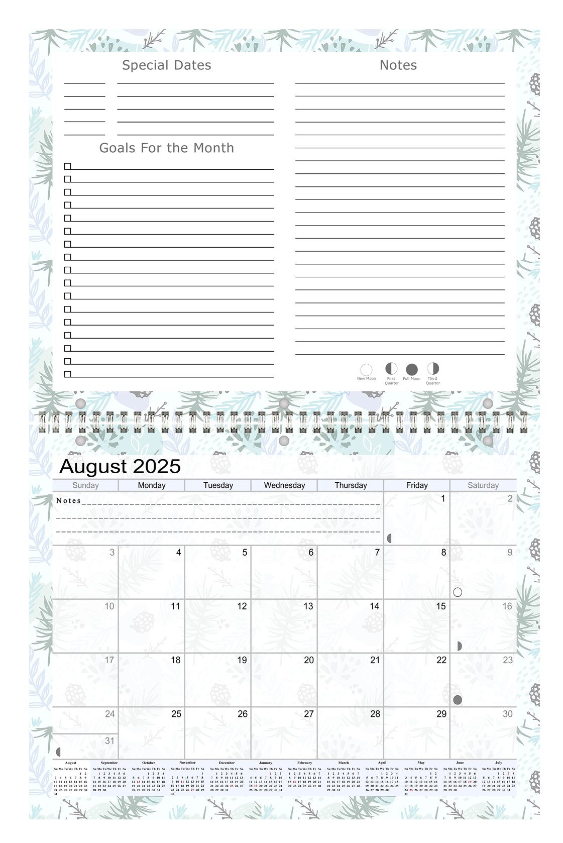 2025 - 2026 Academic Year 12 Months Student Calendar 3-Ring Binder (Edition #01)