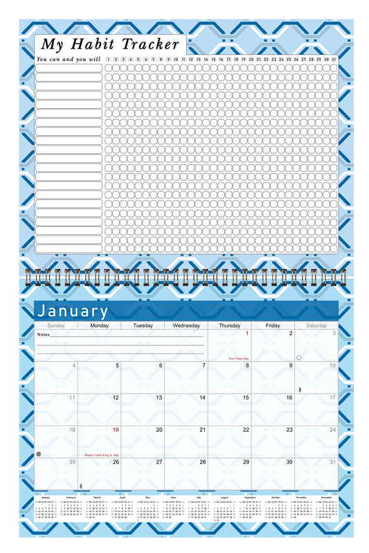 2026 Monthly Desktop/Wall Calendar/Planner - Habit Tracker - (Edition #04)