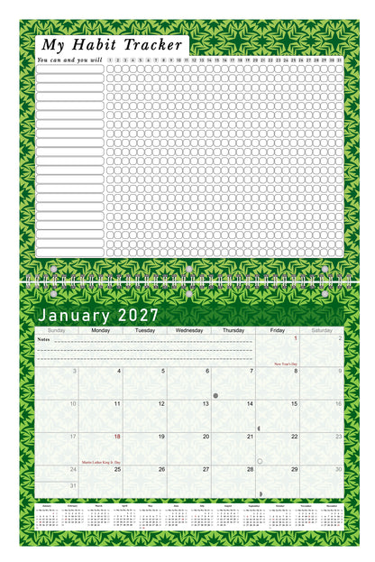 2027 Monthly Desktop/Wall Calendar/Planner - Habit Tracker - (Edition #16)