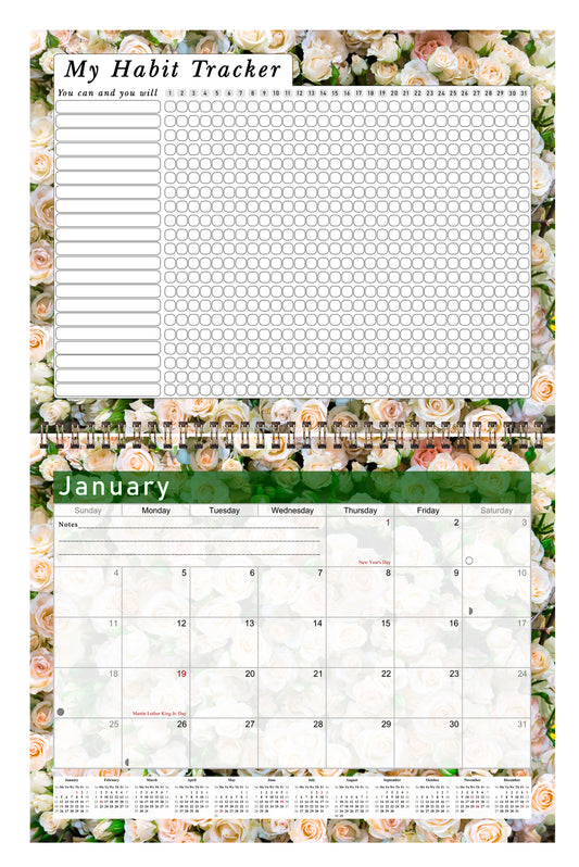 2026 Monthly Desktop/Wall Calendar/Planner - Habit Tracker - (Edition #23)