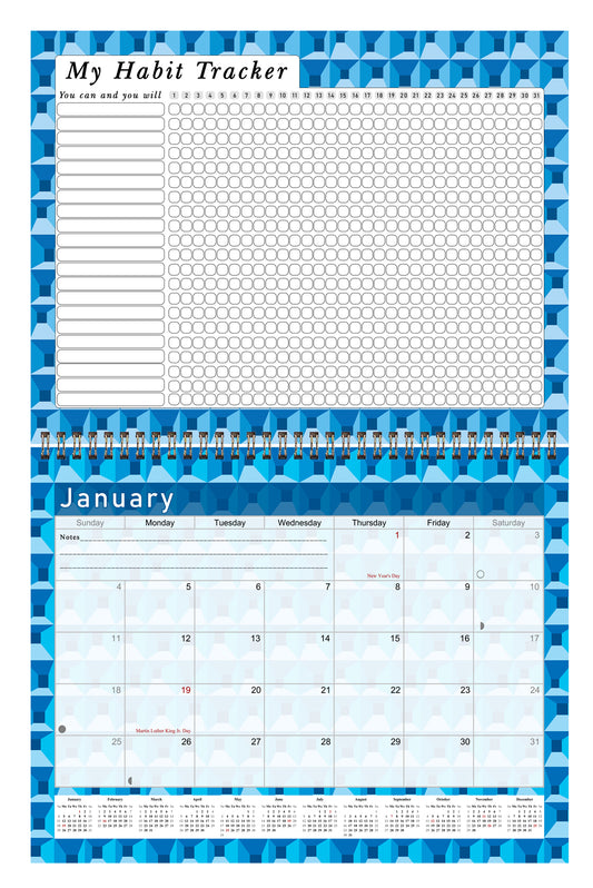2026 Monthly Desktop/Wall Calendar/Planner - Habit Tracker - (Edition #03)