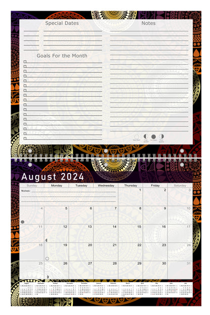2024-2025 Academic Year 12 Months Student Calendar/Planner for Wall & Desk & 3-Ring Binder, for School, Teacher, Student (Edition #015)