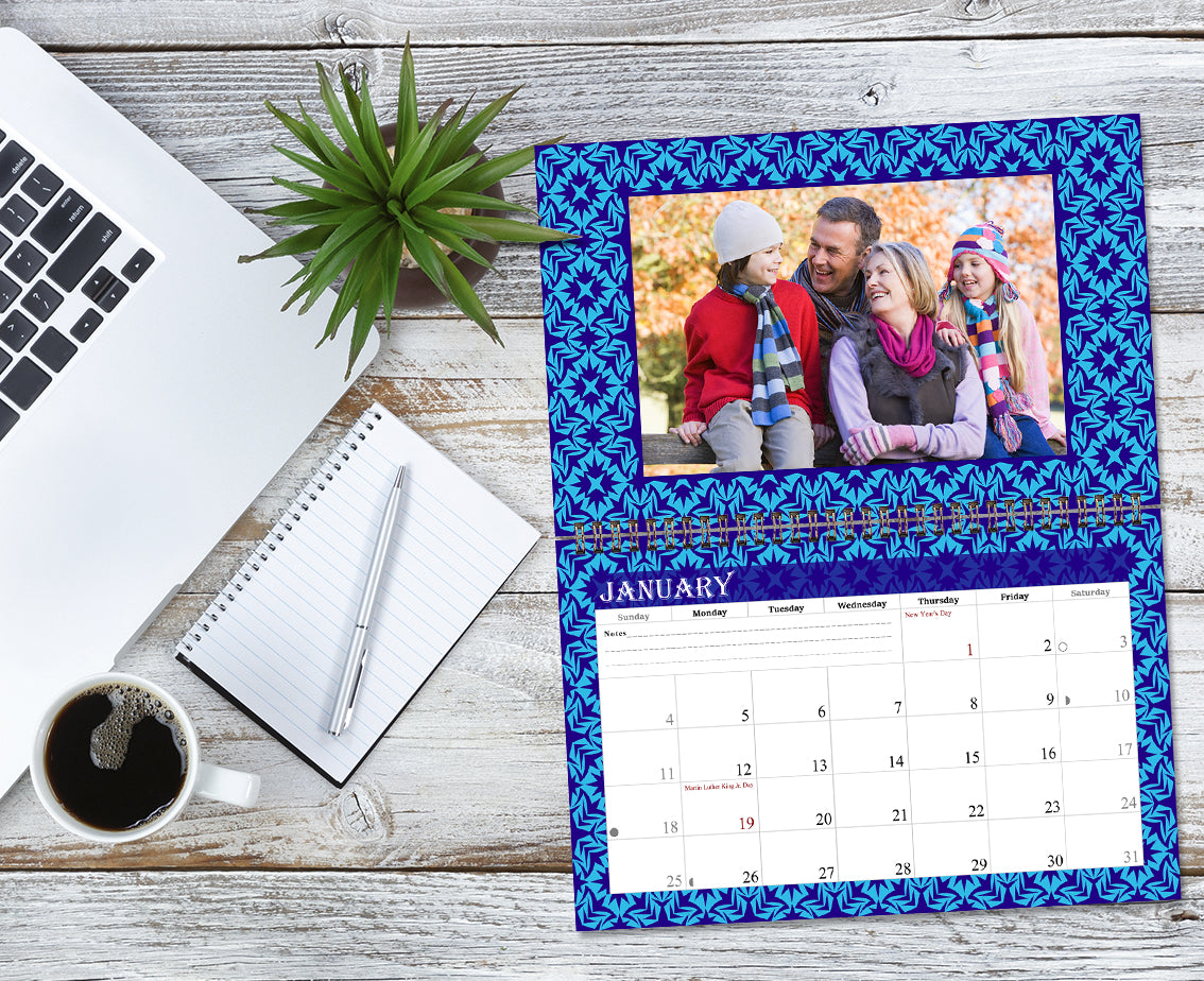 2026 Photo Frame Wall Spiral-bound Calendar (Add Your Own Photos) - 12 Months Desktop/Wall Calendar/Planner - (Edition #07)