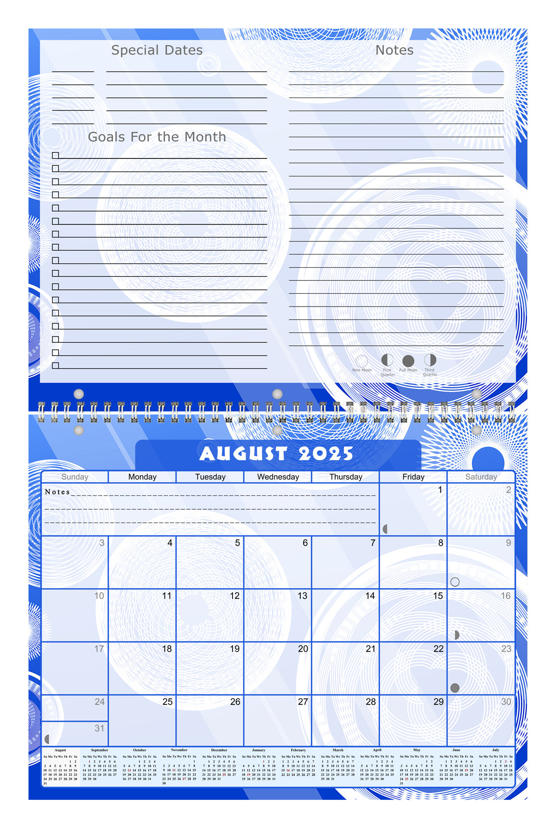 2025 - 2026 Academic Year 12 Months Student Calendar 3-Ring Binder (Edition #013)