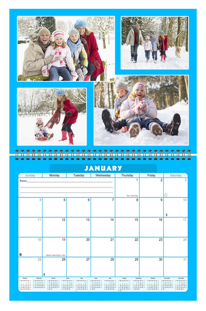 2026 Scrapbook Wall Calendar Spiral-bound (Add Your Own Photos) - 12 Months Desktop #05
