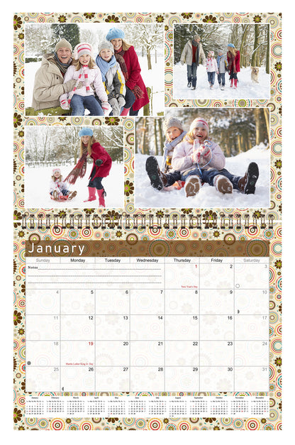2026 Scrapbook Wall Calendar Spiral-bound (Add Your Own Photos) - 12 Months Desktop #010