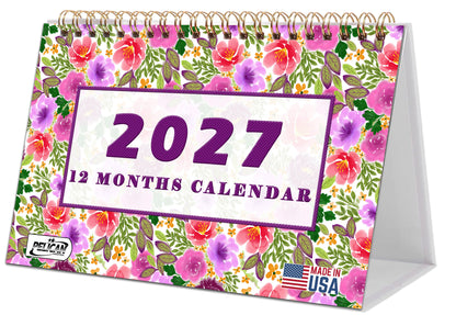 2027-12 Months Desk Calendar Desktop Planner with To-Do List & Notes 012