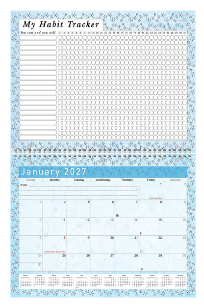 2027 Monthly Desktop/Wall Calendar/Planner - Habit Tracker - (Edition #18)