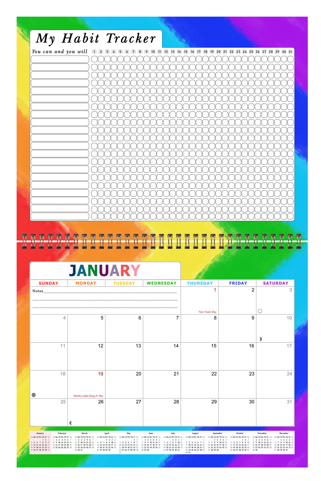 2026 Monthly Desktop/Wall Calendar/Planner - Habit Tracker - (Edition #28)
