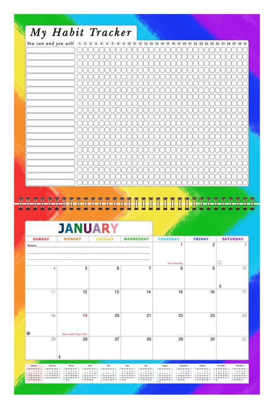 2026 Monthly Desktop/Wall Calendar/Planner - Habit Tracker - (Edition #28)