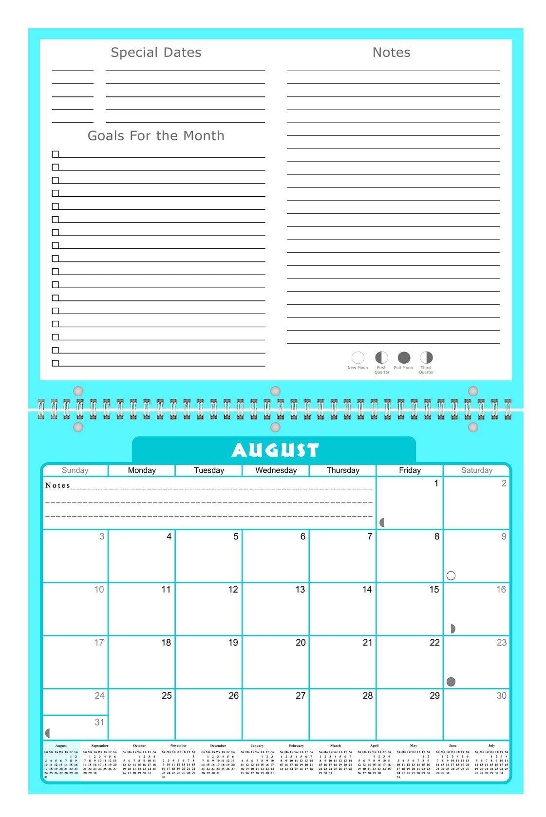2026 - 2027 Academic Year 12 Months Student Calendar 3-Ring Binder (Edition #06)