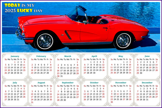 2025 Peel & Stick Calendar - Today is my Lucky Day - Removable, Repositionable - 048 (9"x 6")