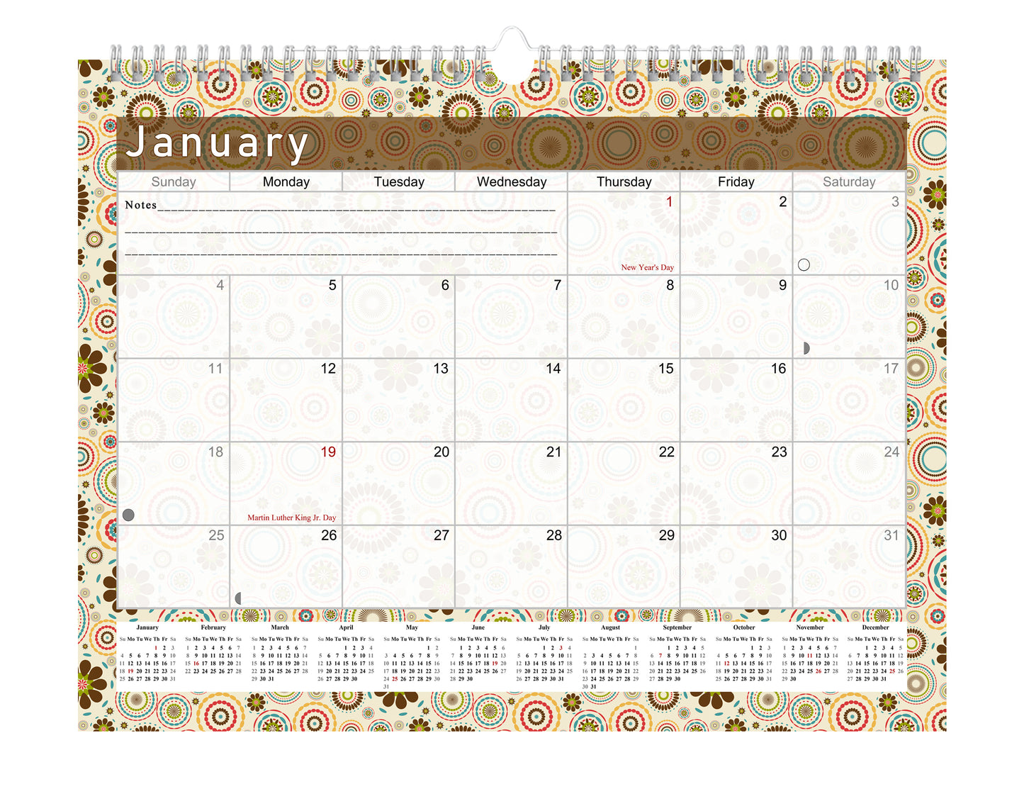 2026-2027 Monthly Spiral-Bound Wall / Desk Calendar - Desktop / Wall Blotter Calendar / Planner - (Edition #20)