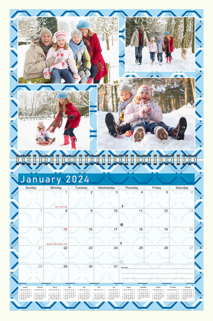 2024 Scrapbook Wall Calendar Spiral-bound (Add Your Own Photos) - 12 Months Desktop #04