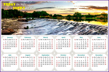 2024 Magnetic Calendar - Calendar Magnets - Today is My Lucky Day - (Southern Bug River, Ukraine)