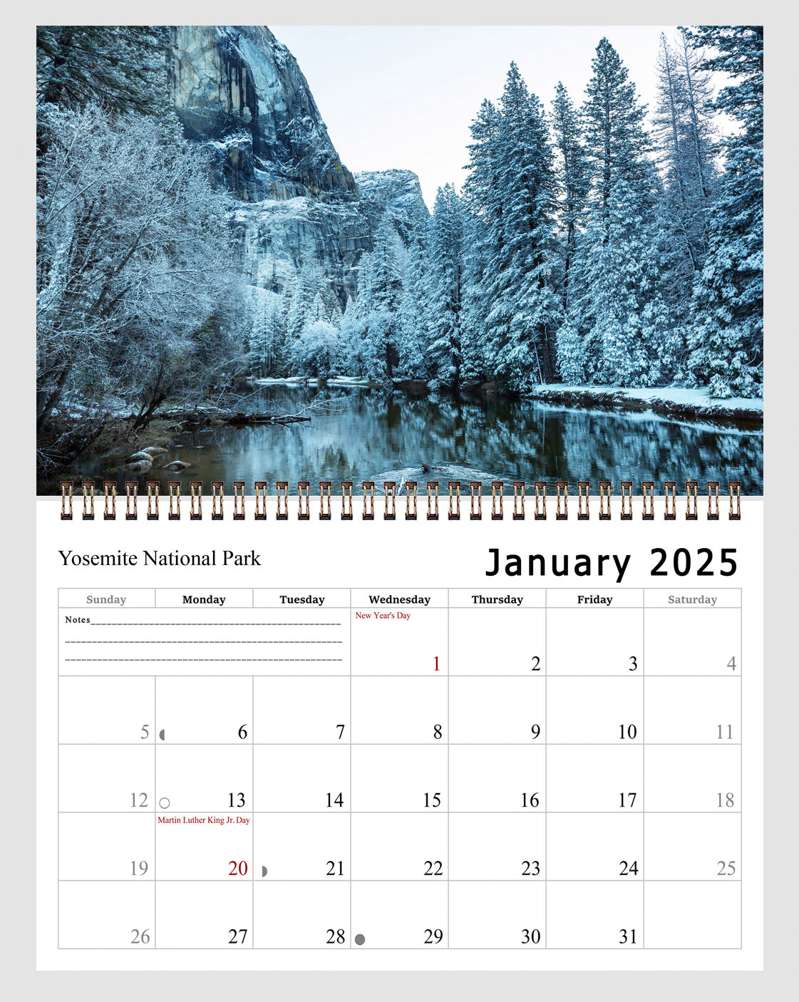 2025 Spiral-bound Wall Calendar (National Parks) - 12 Months Desktop/Wall Calendar/Planner (Copy) (Copy)