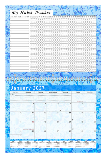 2027 Monthly Desktop/Wall Calendar/Planner - Habit Tracker - (Edition #19)