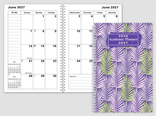 2026-2027 Student Academic Planner Calendar - School College Weekly Agenda #012
