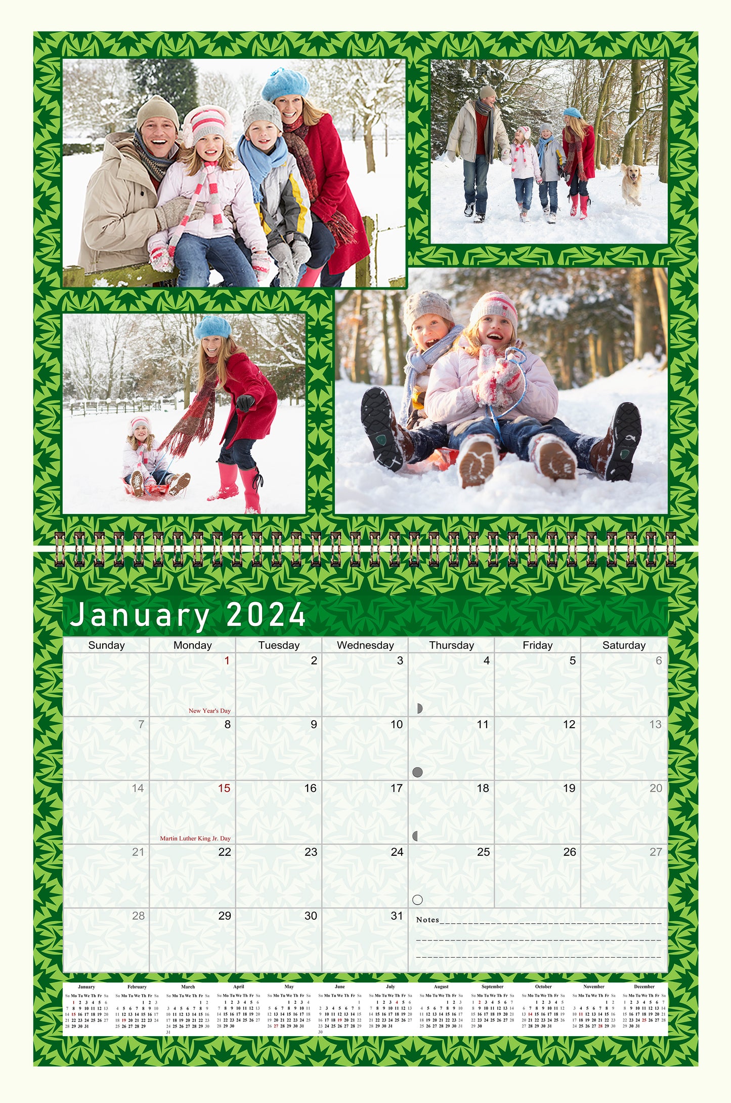 2024 Scrapbook Wall Calendar Spiral-bound (Add Your Own Photos) - 12 Months Desktop #06