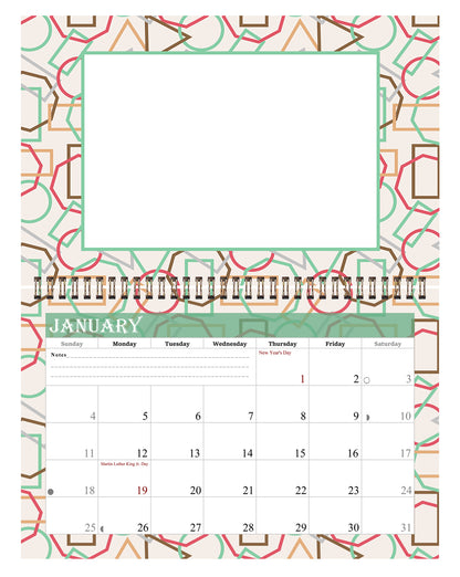 2027 Photo Frame Wall Spiral-bound Calendar (Add Your Own Photos) - 12 Months Desktop/Wall Calendar/Planner - (Edition #11)