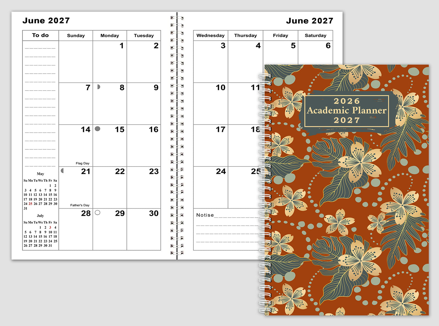 2026-2027 Student Academic Planner Calendar - School College Weekly Agenda #016