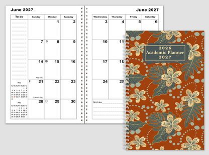 2026-2027 Student Academic Planner Calendar - School College Weekly Agenda #016