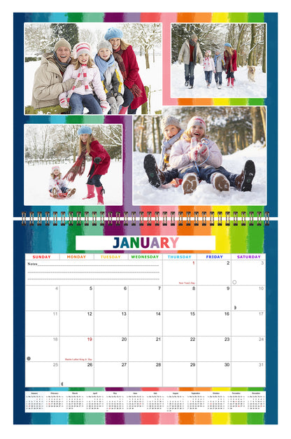 2026 Scrapbook Wall Calendar Spiral-bound (Add Your Own Photos) - 12 Months Desktop #015