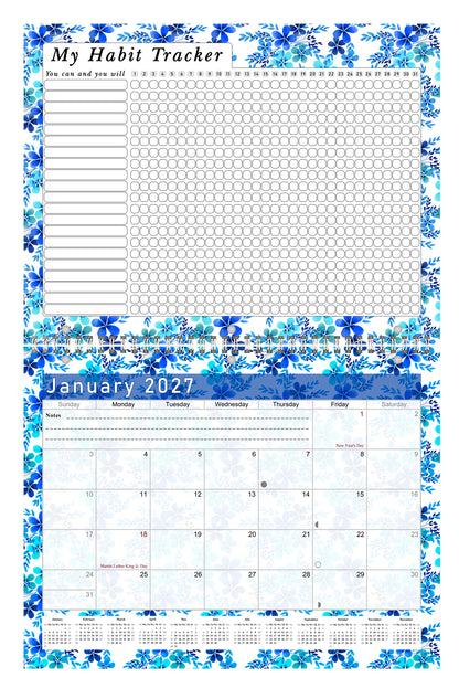 2027 Monthly Desktop/Wall Calendar/Planner - Habit Tracker - (Edition #22)