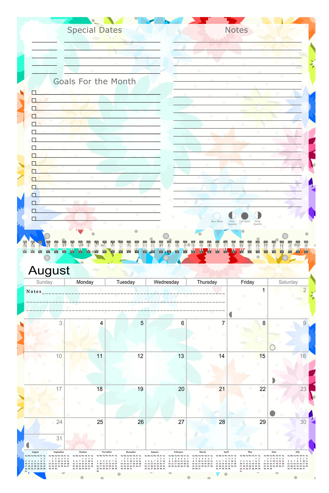 2026 - 2027 Academic Year 12 Months Student Calendar 3-Ring Binder (Edition #08)