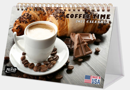 2027-12 Months Desk Calendar Desktop Planner with To-Do List (Coffee Time)