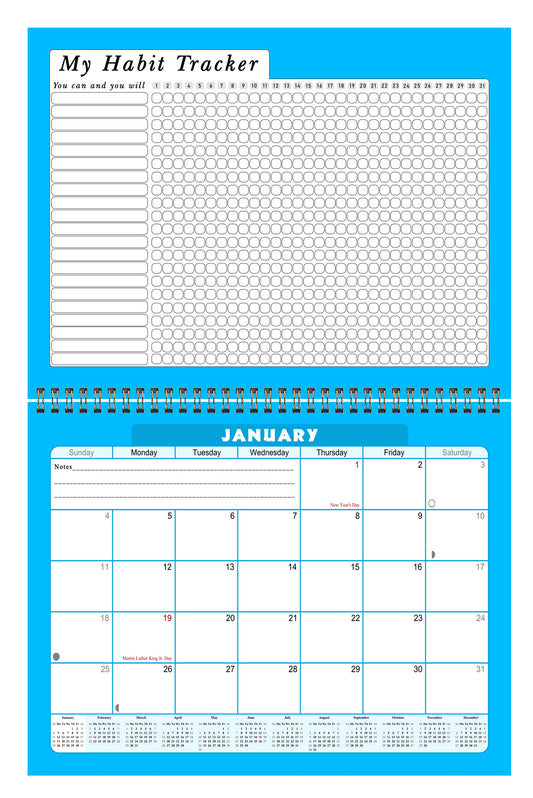 2026 Monthly Desktop/Wall Calendar/Planner - Habit Tracker - (Edition #07)