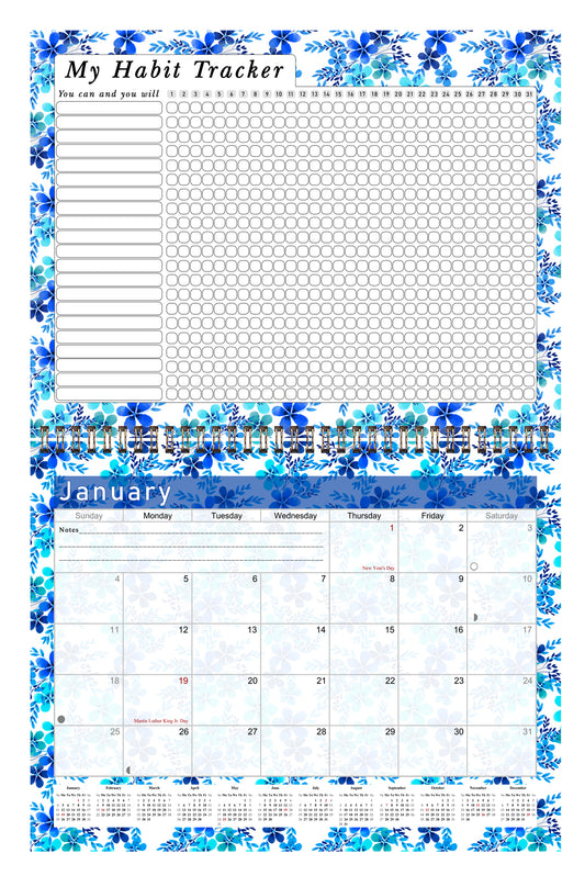 2026 Monthly Desktop/Wall Calendar/Planner - Habit Tracker - (Edition #22)