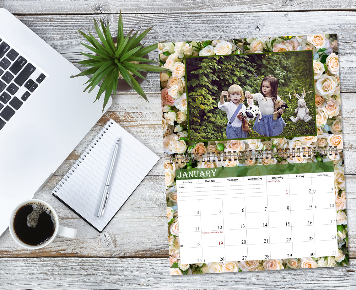 2026 Photo Frame Wall Spiral-bound Calendar (Add Your Own Photos) - 12 Months Desktop/Wall Calendar/Planner - (Edition #13)