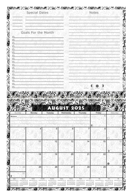 2025 - 2026 Academic Year 12 Months Student Calendar 3-Ring Binder (Edition #010)