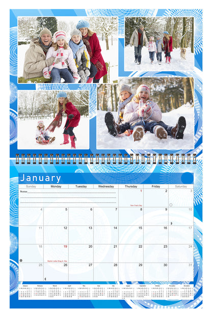 2026 Scrapbook Wall Calendar Spiral-bound (Add Your Own Photos) - 12 Months Desktop #02
