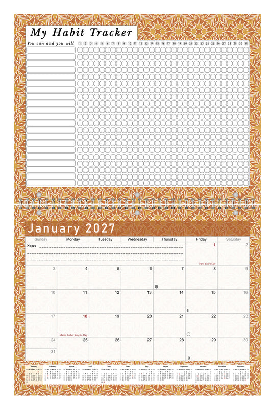 2027 Monthly Desktop/Wall Calendar/Planner - Habit Tracker - (Edition #25)