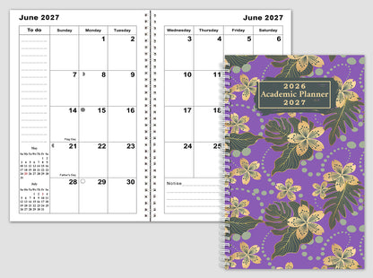 2026-2027 Student Academic Planner Calendar - School College Weekly Agenda #017