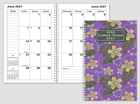 2026-2027 Student Academic Planner Calendar - School College Weekly Agenda #017