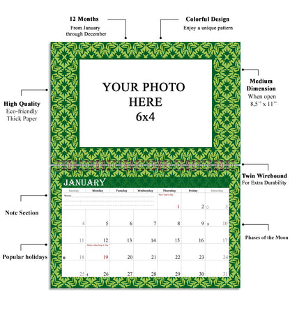 Personalized Custom 12 Months Calendar 2027 Collecting Memories Wall/Desktop/Planner Spiral-bound Mini 8.5x11 Inch (Add Your Own Photos) - Customized For Home, Office, Party, Birthday, Christmas Gift - Made in USA (Edition #06)