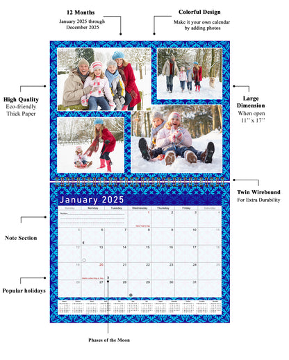2025 Scrapbook Wall Calendar Spiral-bound (Add Your Own Photos) - 12 Months Desktop #07