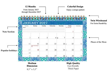 2027-12 Months Desk Calendar Desktop Planner with To-Do List & Notes 015