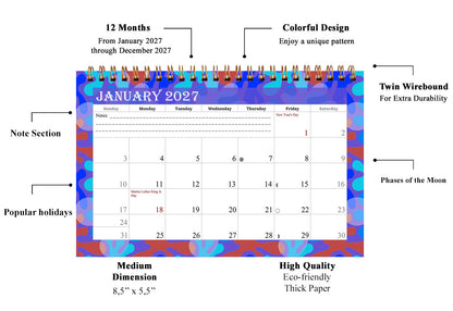 2027-12 Months Desk Calendar Desktop Planner with To-Do List & Notes 03