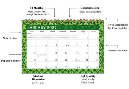 2027-12 Months Desk Calendar Desktop Planner with To-Do List & Notes 06