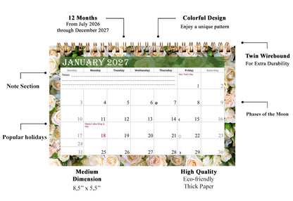 2027-12 Months Desk Calendar Desktop Planner with To-Do List & Notes 013