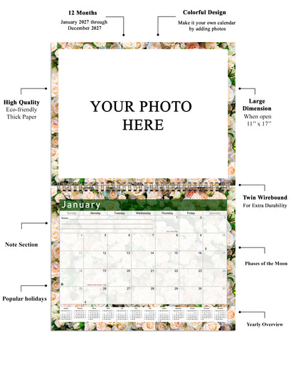 2027 Scrapbook Wall Calendar Spiral-bound (Add Your Own Photos) - 12 Months Desktop #012