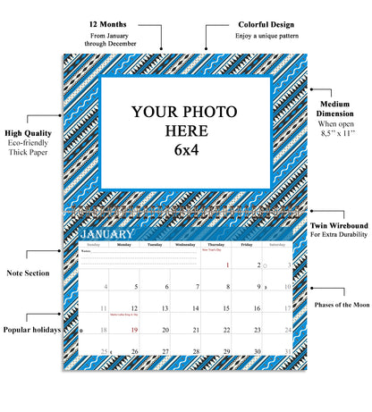 2026 Photo Frame Wall Spiral-bound Calendar (Add Your Own Photos) - 12 Months Desktop/Wall Calendar/Planner - (Edition #17)