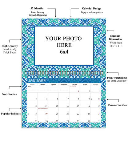 Personalized Custom 12 Months Calendar 2027 Collecting Memories Wall/Desktop/Planner Spiral-bound Mini 8.5x11 Inch (Add Your Own Photos) - Customized For Home, Office, Party, Birthday, Christmas Gift - Made in USA (Edition #15)